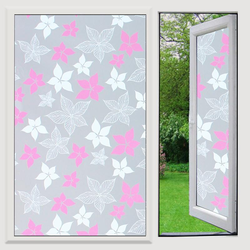 Frosted Window Film Slavic Privacy Decor, Self-Adhesive Bathroom Glass Cover, UV Blocking Frosted Sticker for Home