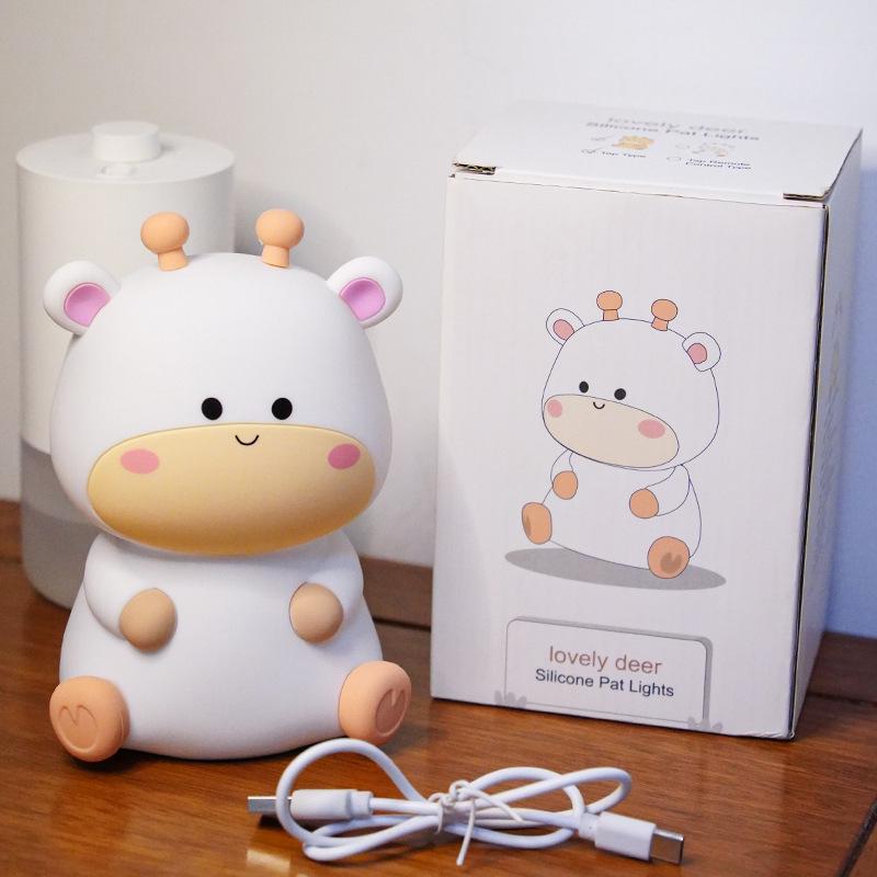Deer Silicone LED Rechargeable Night Light for Kids - Christmas Gift