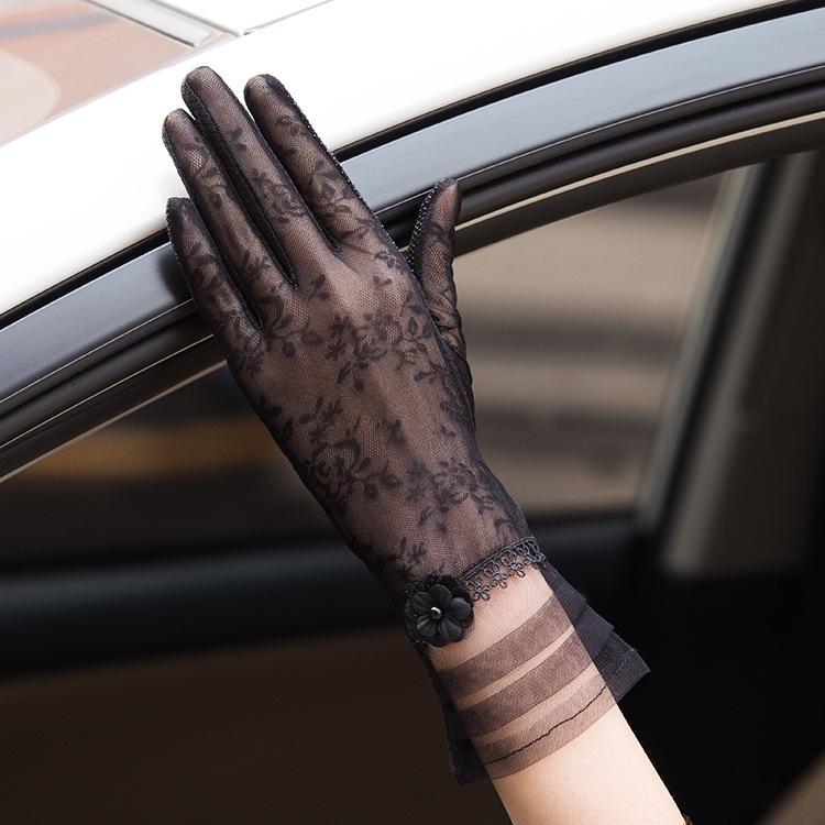 Spitzen-Schleife Touchscreen Sonnenschutz-Handschuhe für Damen – Atmungsaktive Sommerhandschuhe zum Fahren & Radfahren