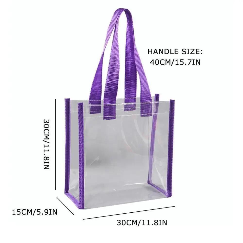 Brand New PVC Clear Tote Bag Handle Transparent Waterproof Storage Bag Plastic Jelly Bag Gift Transparent Shopping Bags
