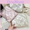 Pu Heart Handheld Makeup Bag With Geometric Pattern For Daily Use