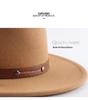 Unisex British Wool Felt Flat-Top Fedora Hat for Autumn/Winter