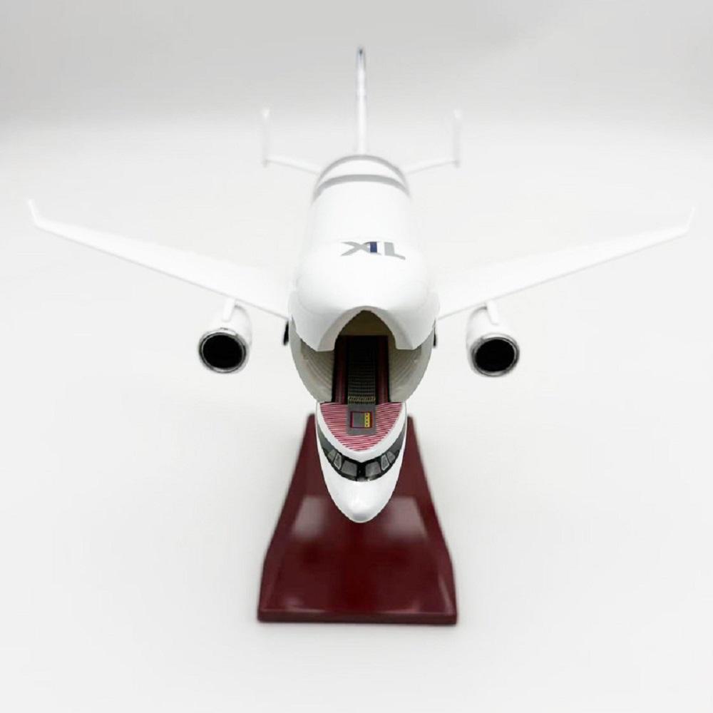 1/180 Scale Airplane Kids Toys Beluga 30cm Openable Cargo Bay Model Diecast Resin Plane with Stand Aircraft Children Gift