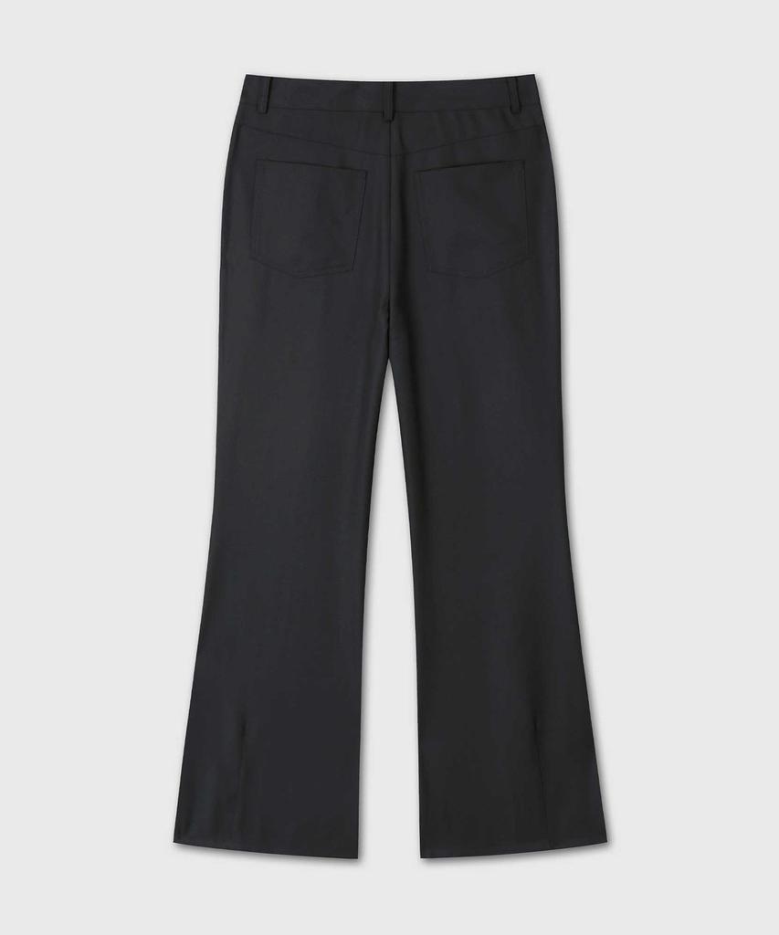 Beleun Structured Herringbone Flare Pants (Black)