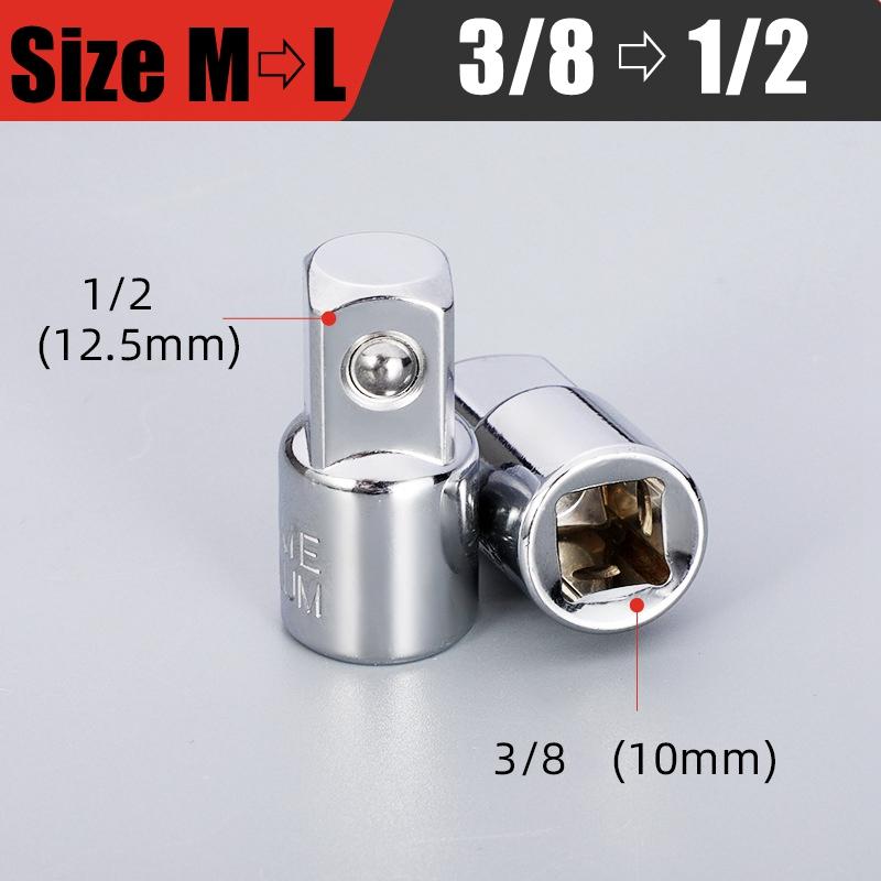 1/2,1/4,3/8 Ratchets Wrench Socket Adapter Converter Transfer Socket Wrench Ratchet Sleeve Adapter Drive Spanner Connecting Head