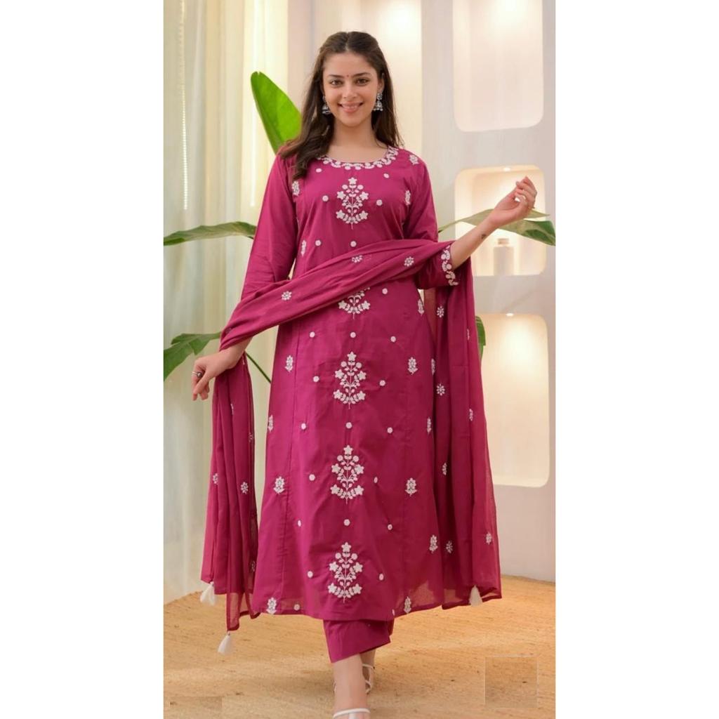 Designer Party Wear Ethnic Kurti Pant Dupatta Set Indian Women's Salwar Kameez