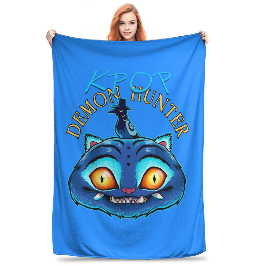 Kpop Lovci démonů Zoey Huntrix Přikrývky Plyšová z korálového rouna Super měkká přehozová deka na postel, pohovku, do ložnice, prošívaná