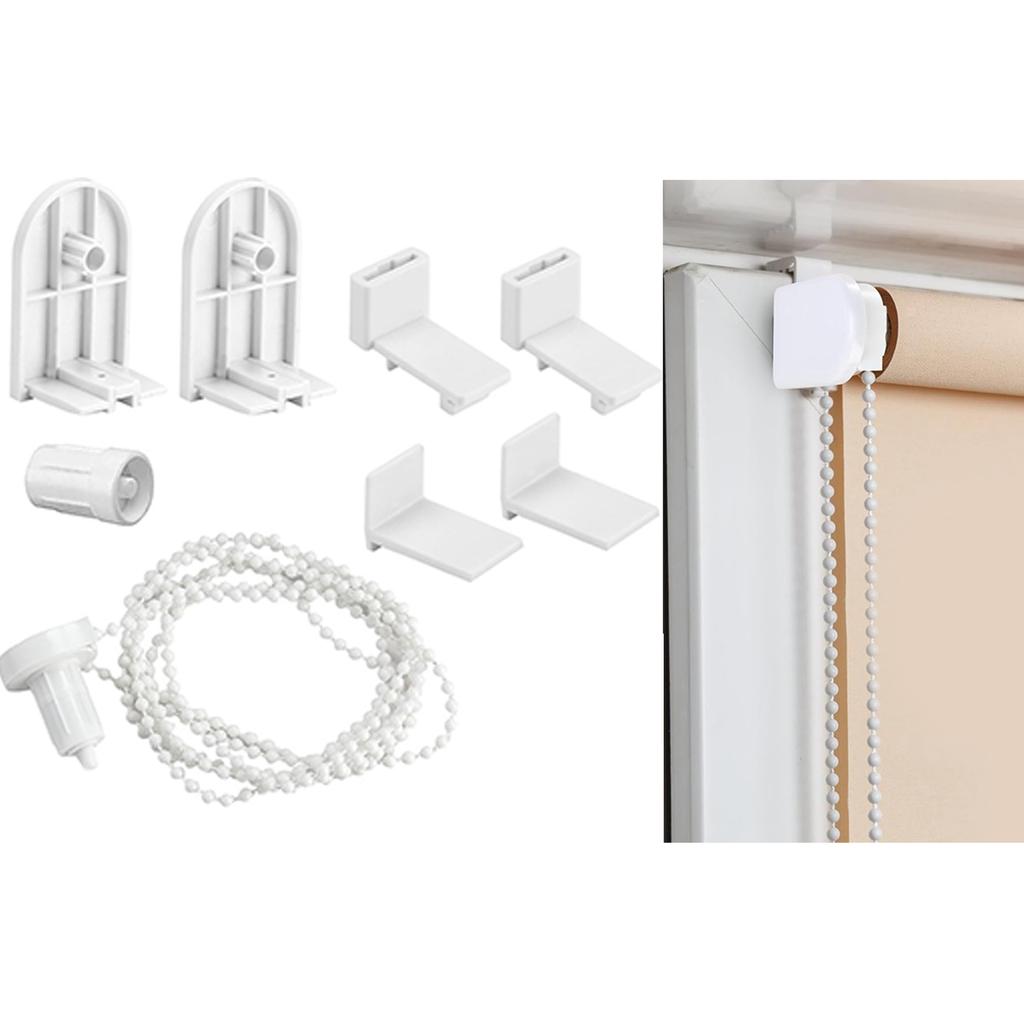 1/2 Set Roller Blind Fittings 17mm Roller Blind Brackets with Beaded Chain Curtain Roller Accessories for Blinds Repair