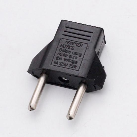 US to EU Adapter Compact Safe ABS Black Power Plug Converter