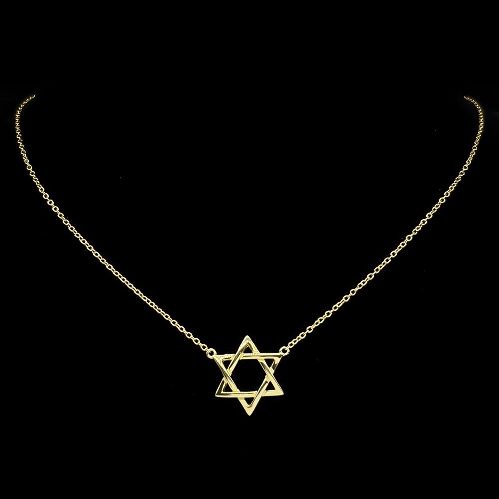 Luxury Hollow 925 Sterling Silver Je Star of David Pendant Necklace for Women Girl Charms Choker Chain Israel Jewelry Gift