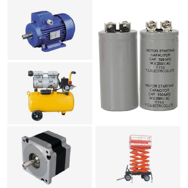 CD60 125V/250V 50UF-1200UF Motor Start Capacitor for Air Conditioning Units and Fans High Temperature Resistance