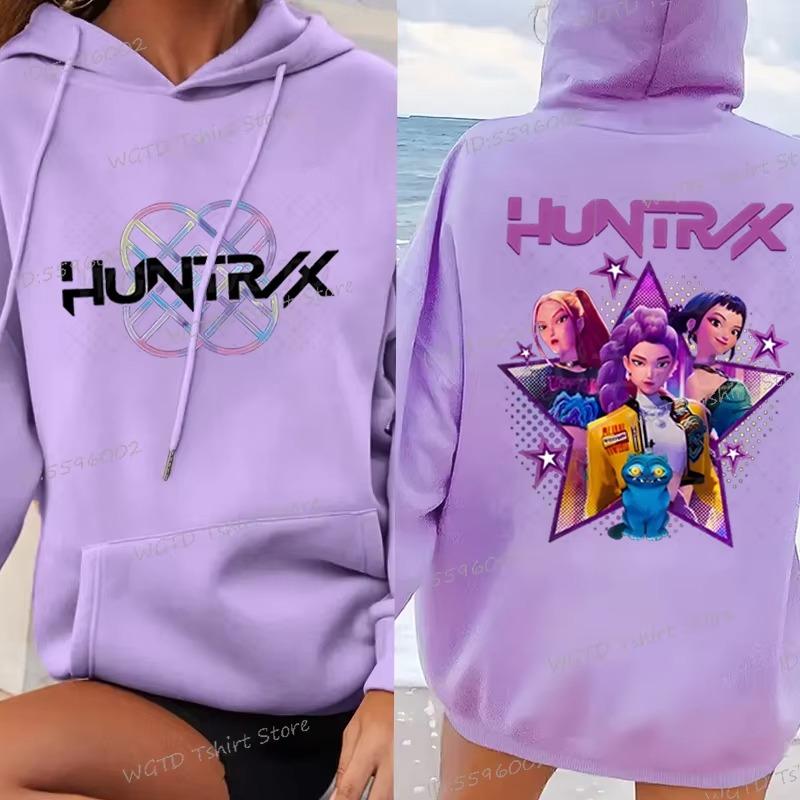 

Spring And Autumn Fashion Women s KPop Demon Hunters Print Hoodies Kids Cute Cartoon Character Graphic Trendy Casual Sweatshirt 3XL