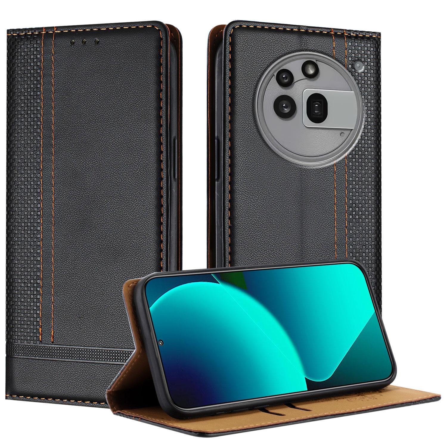 

For Nothing Phone (3a) Pro Case L-Shaped Grid Pattern Leather Stand Phone Cover with Card Slots G