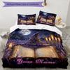 3PC Custom Name Witchcraft Spell Book Bedding Set Duvet Cover Closure Includes 1 Duvet Cover & 2 Pillowcases for Bedroom
