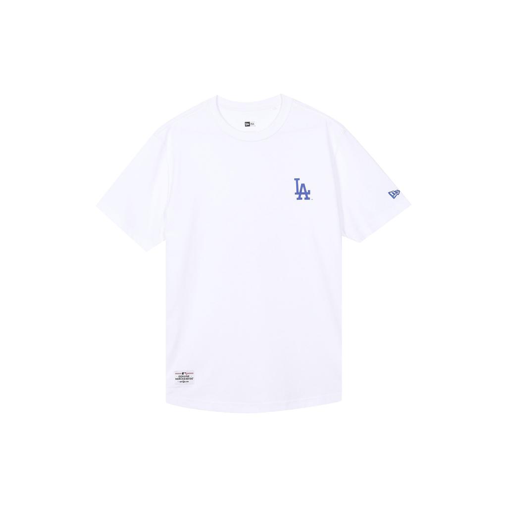 New Era MLB Los Angeles Dodgers Classic LA Hollow Logo Print Summer American Short Sleeve T-Shirt Unisex Tops White 12715370