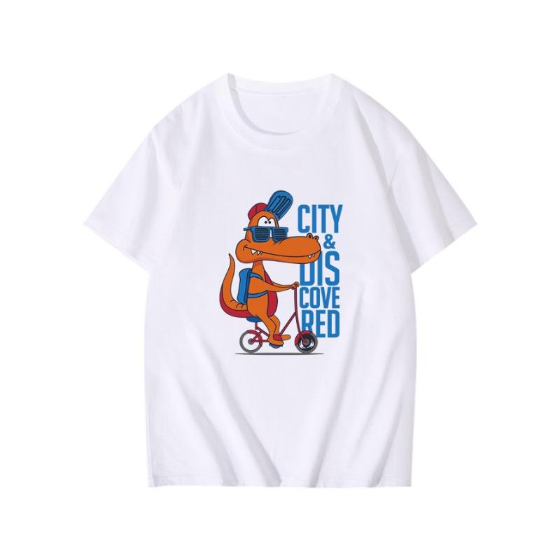 Summer Print Loose Oversized Casual Pure Cotton Round Neck Short Sleeved Shirt T-Shirts Men’s