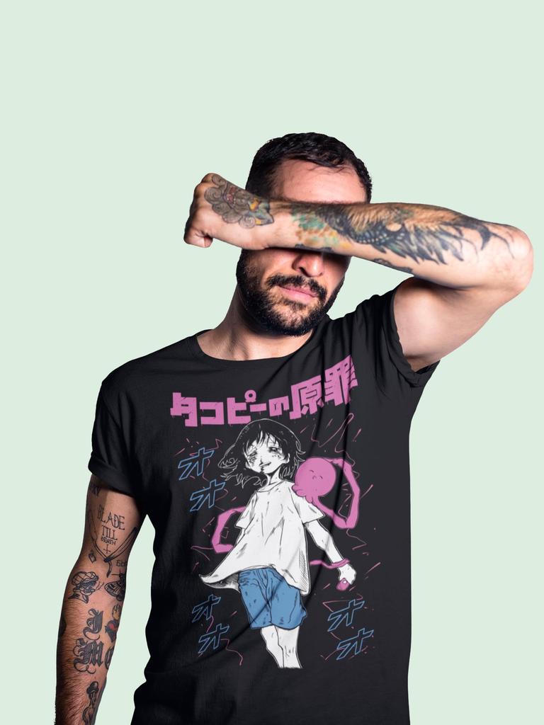 Anime Shirt Retro Patterned Tshirt Suitable for Japanese Manga Enthusiasts Men Women Summer Cotton Loose and Fashionable Top