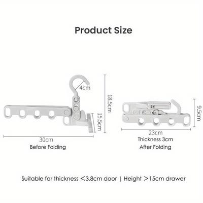 2pcs Portable Foldable Travel Hanger Folding Clothes Drying Rack Travel Hangers Hanging Rack with 5 Holes for Hotel Travel