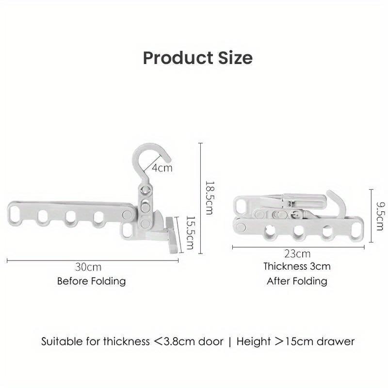 2pcs Portable Foldable Travel Hanger Folding Clothes Drying Rack Travel Hangers Hanging Rack with 5 Holes for Hotel Travel