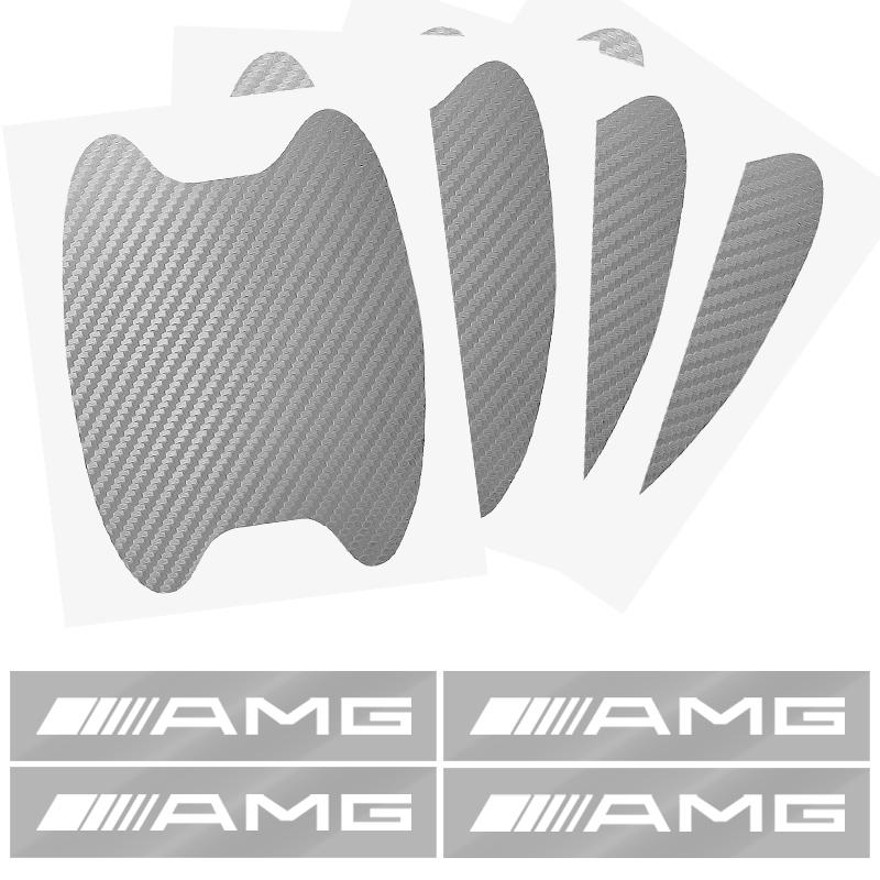 Car Door Sticker Carbon Fiber Scratches Auto Handle Protection Film For Mercedes Benz AMG GLE GLS GLC CLA GLB ML C500 C200 C300 W204 W206 W212 W203
