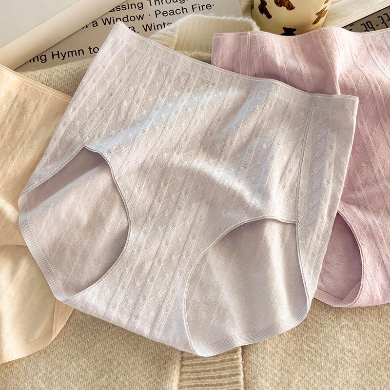 Lady Spring and Autumn Cotton Antibacterial Extension Crotch High Waist Belly Breathable No Trace Briefs