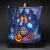 Gothic Pumpkin Castle Blanket Suitable for - Cozy Throw Bedspread - Flannel Bedspread with Grim Reaper Decor, Skeleton Design & Castle Theme For, for 