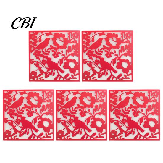 Living Room Decor Panel 5Pcs Hanging Divider Panel, Hollow Flower Butterfly Bird Wall Screen, Hummingbird Square Decorative Partition for Home Office