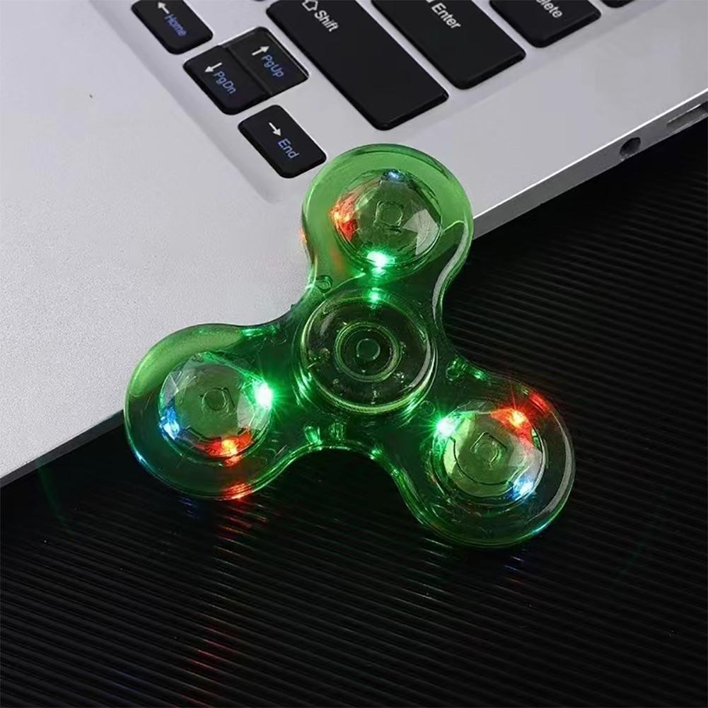 

Кристально светящийся светодиодный фонарик Fidget Spinner Hand Top Spinners светится в темноте EDC игрушки для снятия стресса для детей и взрослых антистрессовые игрушки Fidget зелёный