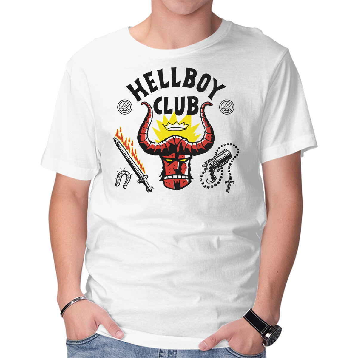 Unisex Crew Neck T-Shirt HB Club Graphic Short Sleeve Casual Tee XL