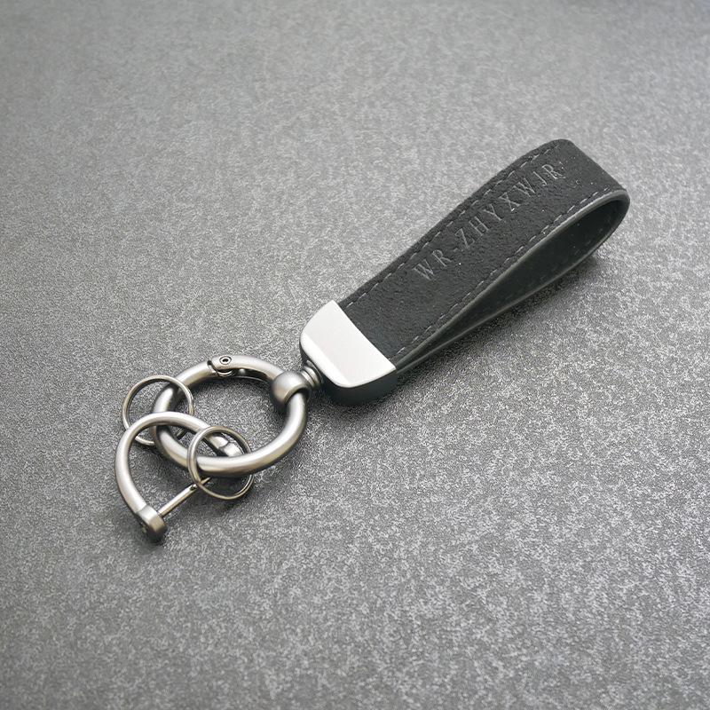 American-Style Suede Car Logo Keychain Pendants for Men & Women - Personalized Anti-Lost Key Rings