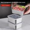 1Pc Stainless Steel Food Tray Containers Kitchen Tool Refrigerator Organizer Cake Fruits Vegetables Meat Storage Box