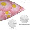Pink Daisy Flower Seamless Pattern Pillow Case Comfy Pillow Cover Morden Pillowcases For Sofa Home Decor