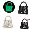 3D Printed Skeleton Bone Bag Gothic Skeleton Purse Spooky Realistic Ribcage Handbag Functional Pocket for Halloween Themed Party