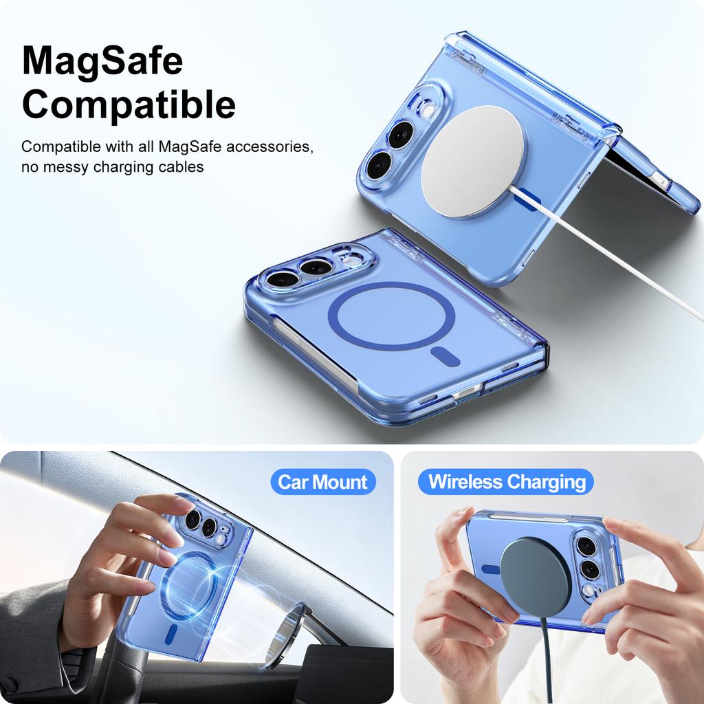 For iPhone Duo Ultra 18 Fold Case Transparent Magnetic Wireless Charging Hinge With Tempered Film Shockproof Cover Accessories