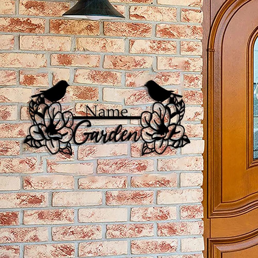 Custom Metal Garden Sculpture, Personalized Outdoor Sign & Wall Art Decor