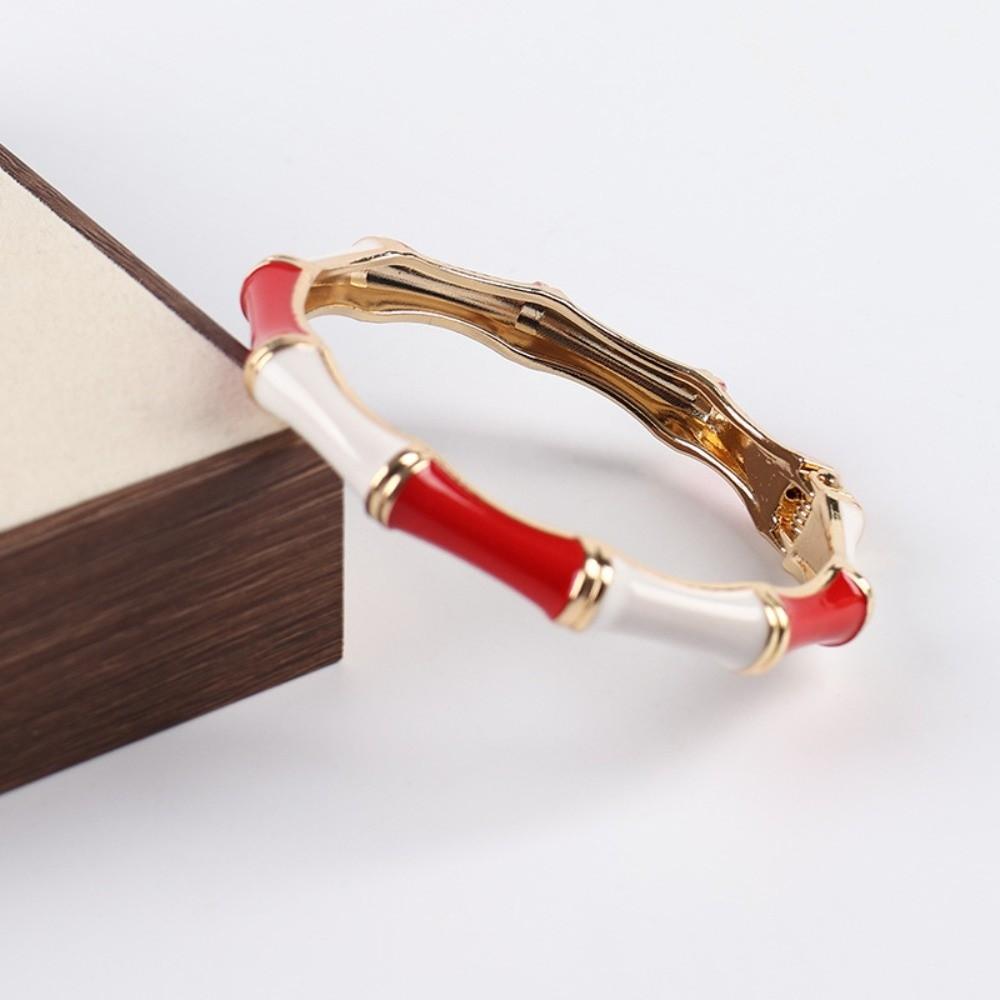 Традиционный эмалированный браслет-манжета Винтажный ручной браслет Изящный бамбуковый браслет Женский Style 10