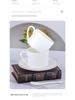 Luxurious Bone China Gold Rim Coffee Cup & Saucer Set - Pure White Ceramic English Style for Hotels and European Coffee Service
