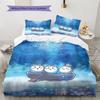 Chiikawa Pattern Bedding Quilt Set  Home Decoration  Gift (1 * duvet cover + 2 * pillowcase  without core)