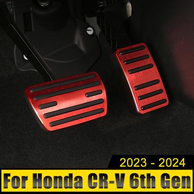 Copripedali in Alluminio per Auto Acceleratore Freno Pedali Custodia Antiscivolo Cuscinetti Accessori Per Honda CR-V CRV 6a Generazione 2023 2024 2025 Ibrida
