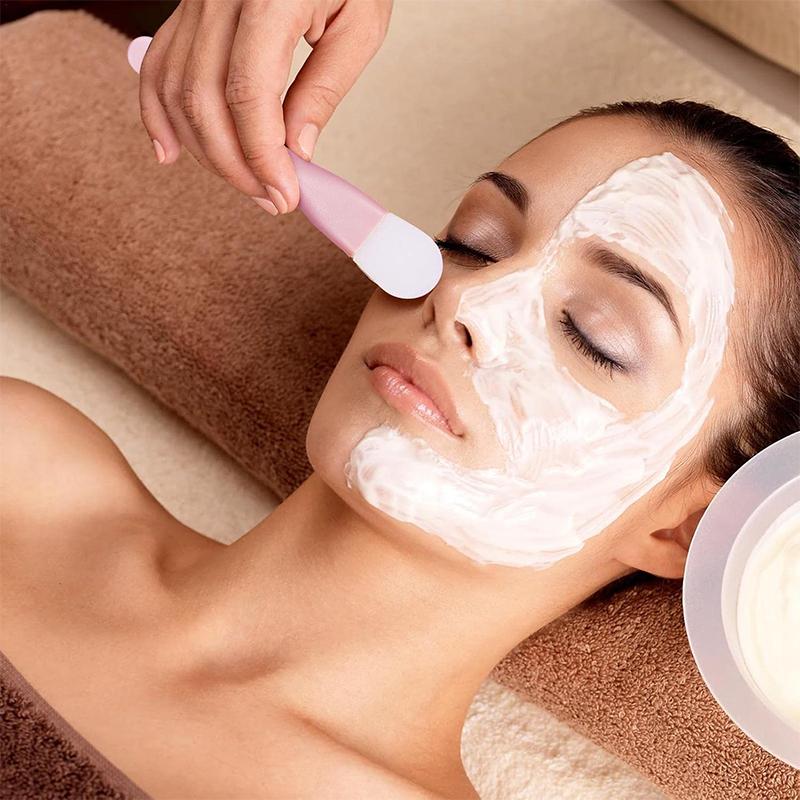 Dual-use Mud Film Brush DIY Film Soft Head with Scrapers Integrated Silicone Facial Mask Brushes Cleansing Brush Beauty Tools