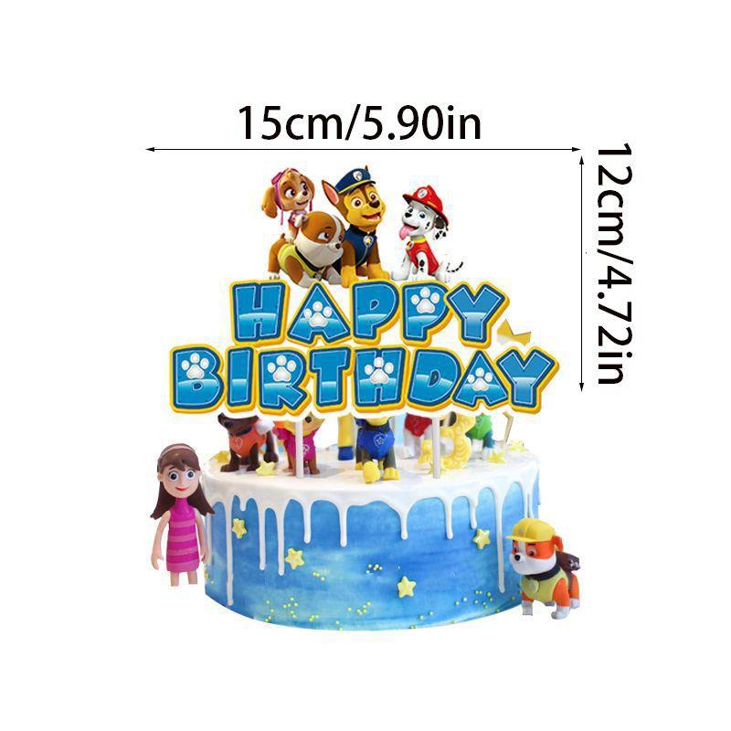 Paw Patrols Party Supplies Balloons Banner Cupcake Toppers Kids Birthday Decor