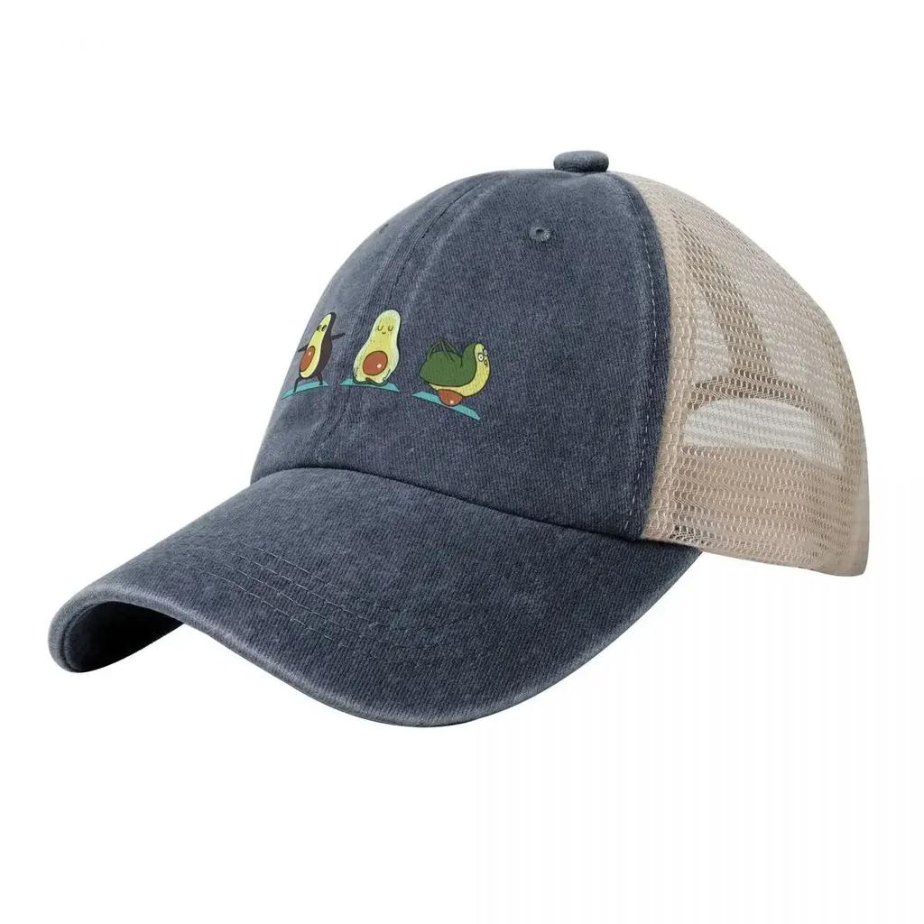 Avocado Yoga Cowboy Mesh Baseball Cap Christmas Hat custom Hat Girl Men's