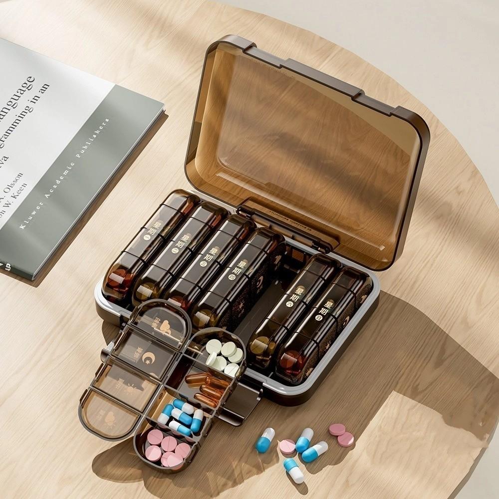 Portable Medicine Box Japanese-style Weekly Pill Organizer Pill Packing Box  Daily Medication