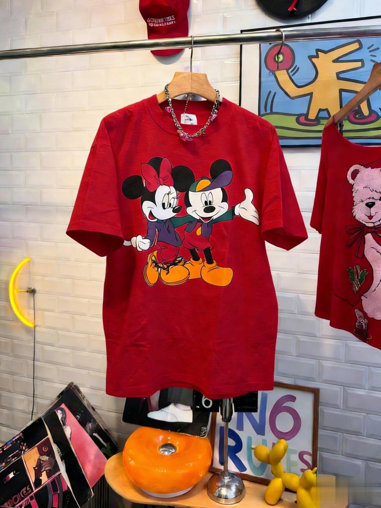 Disney Mickey Minnie Mouse Vintage T Shirt Women Man 2026 Summer Short Sleeve Cotton Tops Graphic Tee Casual Fashion Y2k Clothes