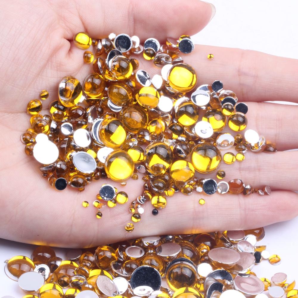 3mm Half Beads Facets Flatback Resin Rhinestones for DIY Jewelry Bags Shoes Phone Case Decorations 10000pcs