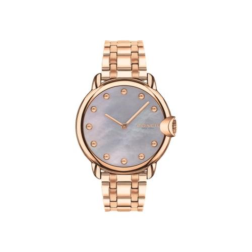 COACH 14503988 Mother-of-Pearl Dial Rose Gold Bracelet Arden Women's 36mm Watch, Rose Gold, Modern