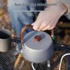 Outdoor Aluminum Camping Kettle with Wood Handle