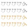20Pcs 2 Colors 316 Surgical Stainless Steel Clip-on Earring Findings, Mixed Color, 15x17x5.5mm, 10pcs/color