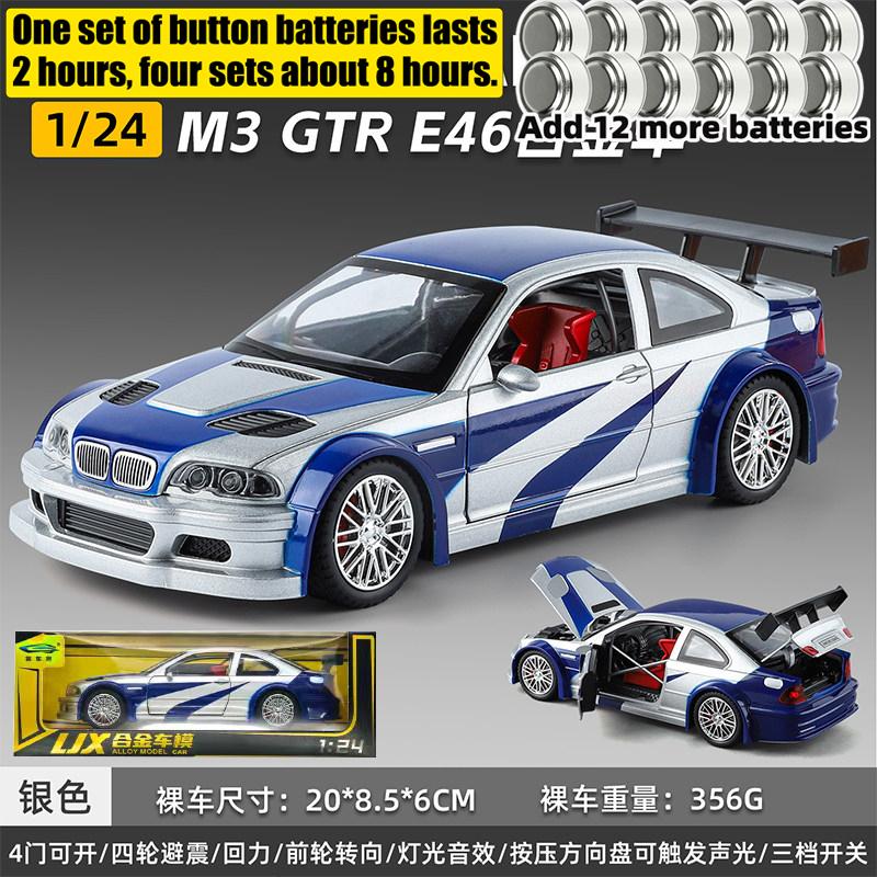 1:24 Bmw M3 Gtr E46 Legering Diecast Verzamelaar Klassieke Gt Racewagen Model Huis Trendy & Bureau Display Ornament Verjaardagscadeaus