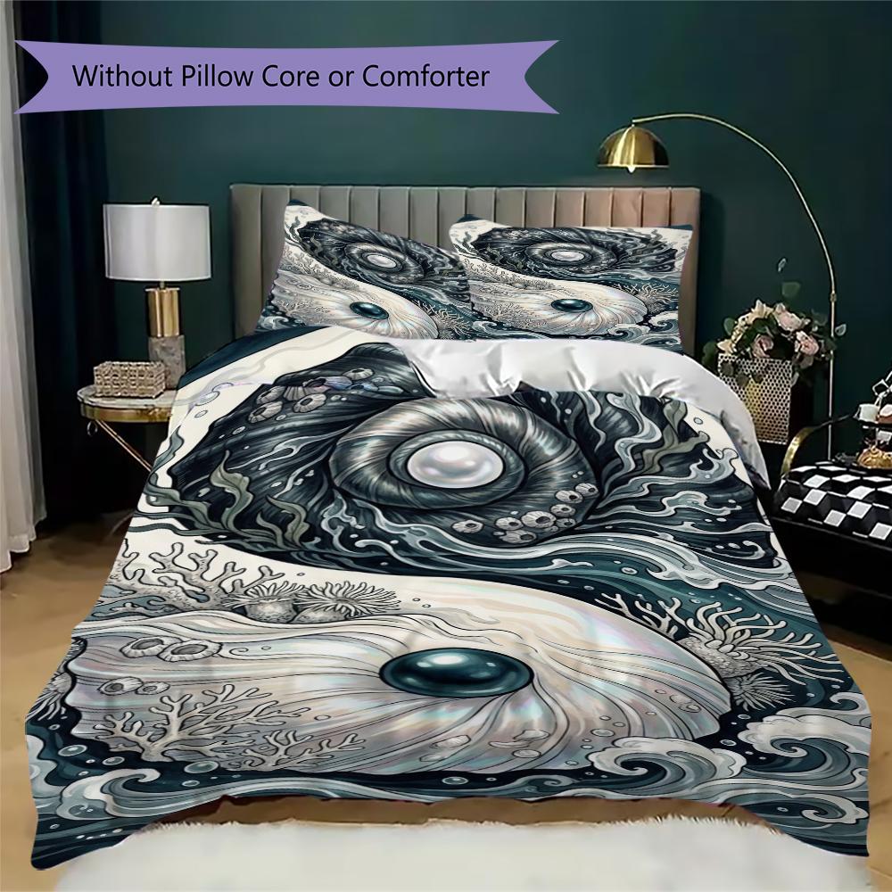 B&W Tai Chi Pattern Bedding uilt Set uilt Cover Pillowcase Home Decoration Birthday Gift (1 * duvet cover + 2 * pillowcase without core)103